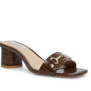 Steve Madden Brown Croc-Patterned Sandals